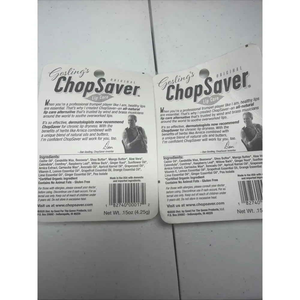 Goslings Original ChopSaver Lip Balm for Musicians (Pack Of 2)